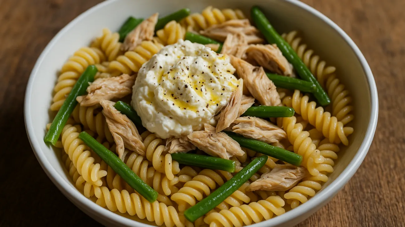 Fusilli rustici sgombro ricotta fagiolini"