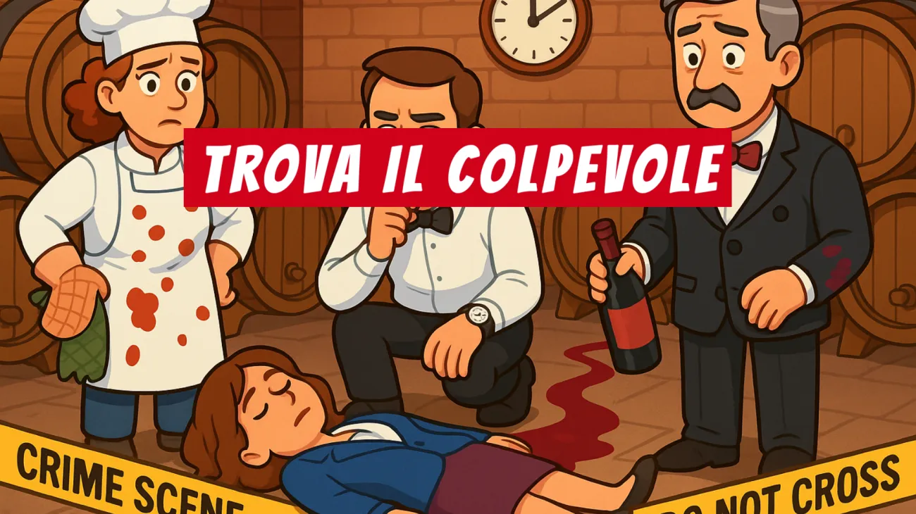 Solo chi ha davvero una mente geniale riesce a risolvere questo misterioso delitto in cantina: tu ci riuscirai?"